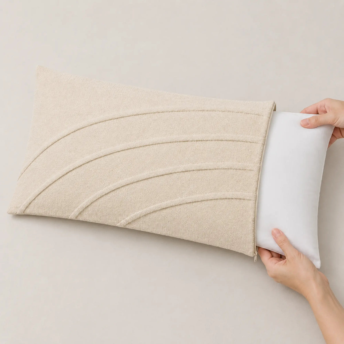 FABRIVANE Layered Arc Lumbar Pillow Cover