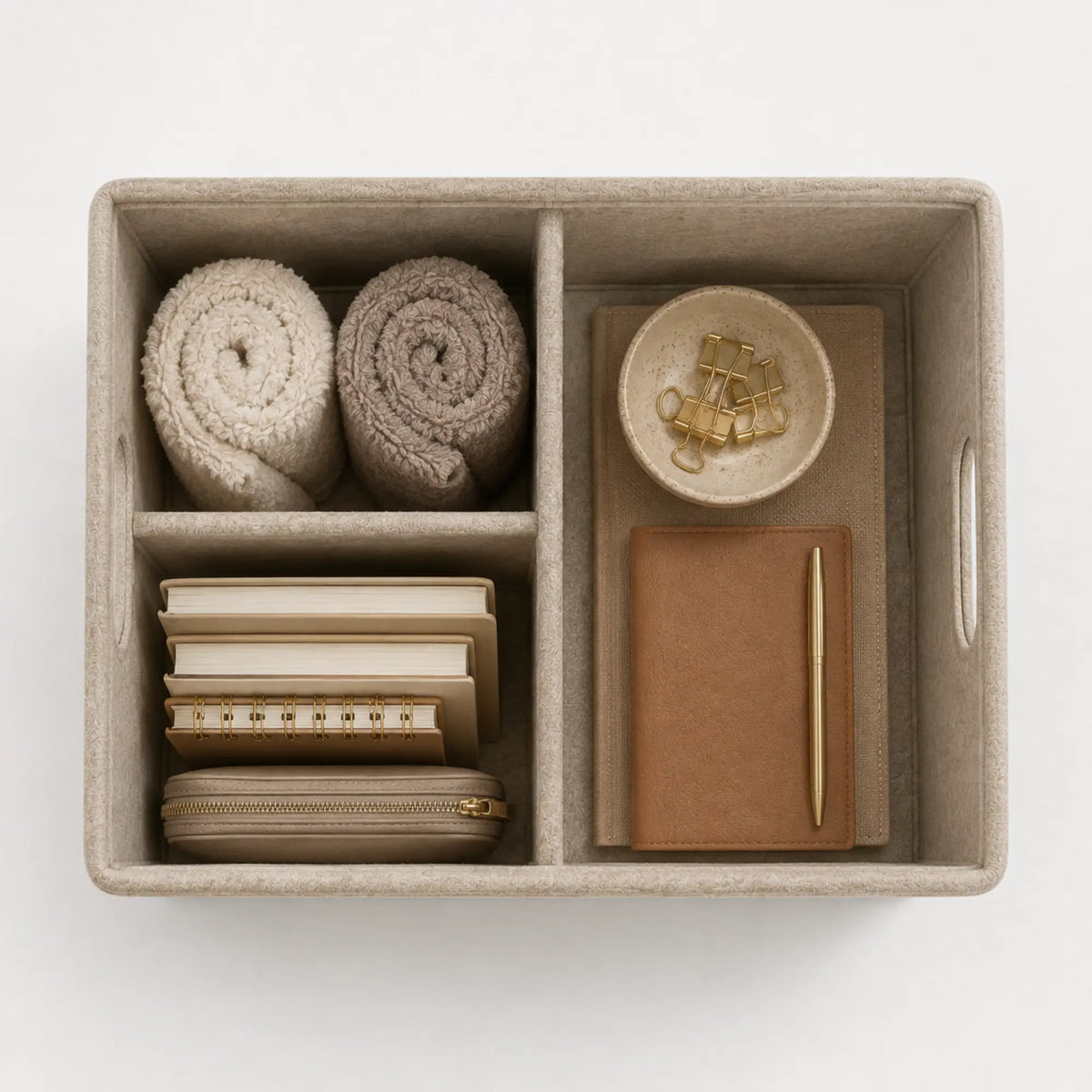 FABRIVANE Divided Felt Storage Basket