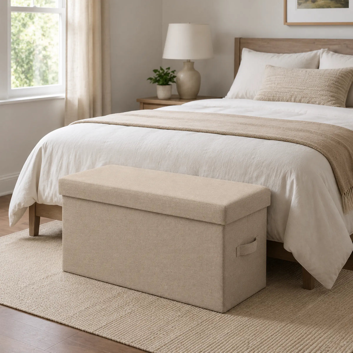 FABRIVANE Foldable Storage Ottoman Bench