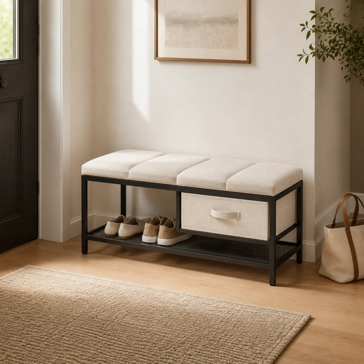 FABRIVANE Slim Entryway Storage Bench
